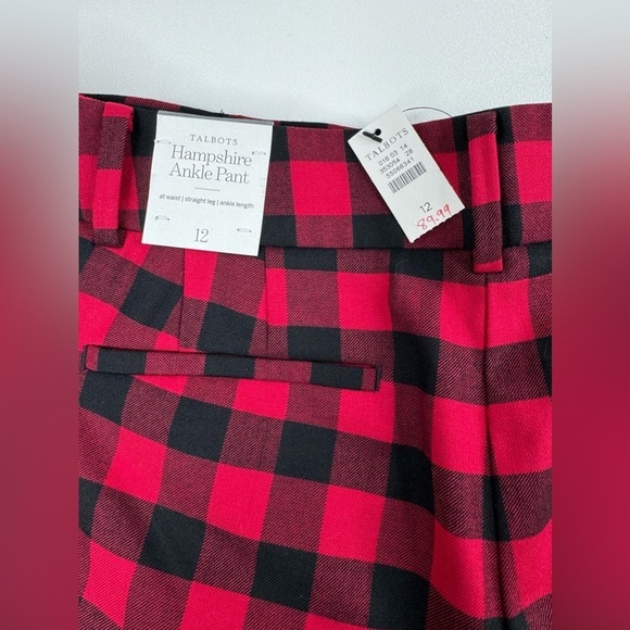 NWT Talbots Hampshire Ankle Buffalo Plaid Wool Blend Pants Size 12 - Picture 5 of 12